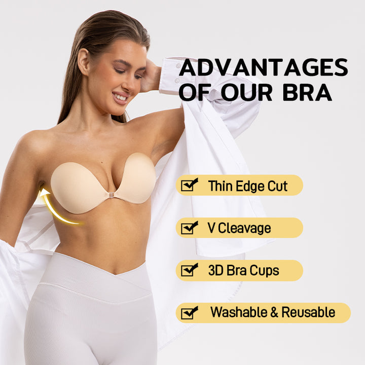 Adhesive Bra with Front Closure