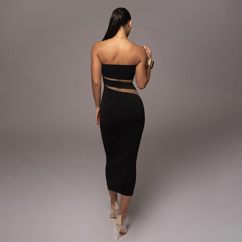 Sheath Hollow Hip Wrap Slimming Dress