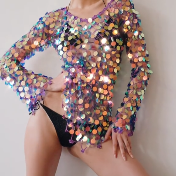 Sequined slit top ❗with kini get 50%OFF for kini❗