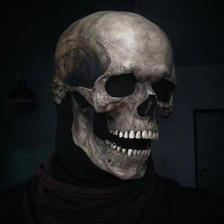 Full Head Skull Mask with Movable Jaw for Halloween