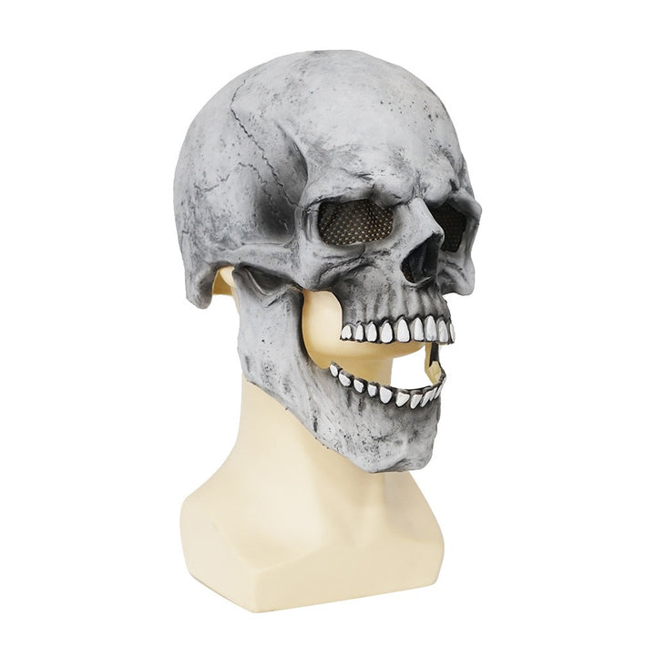 Full Head Skull Mask with Movable Jaw for Halloween