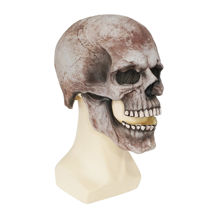 Full Head Skull Mask with Movable Jaw for Halloween