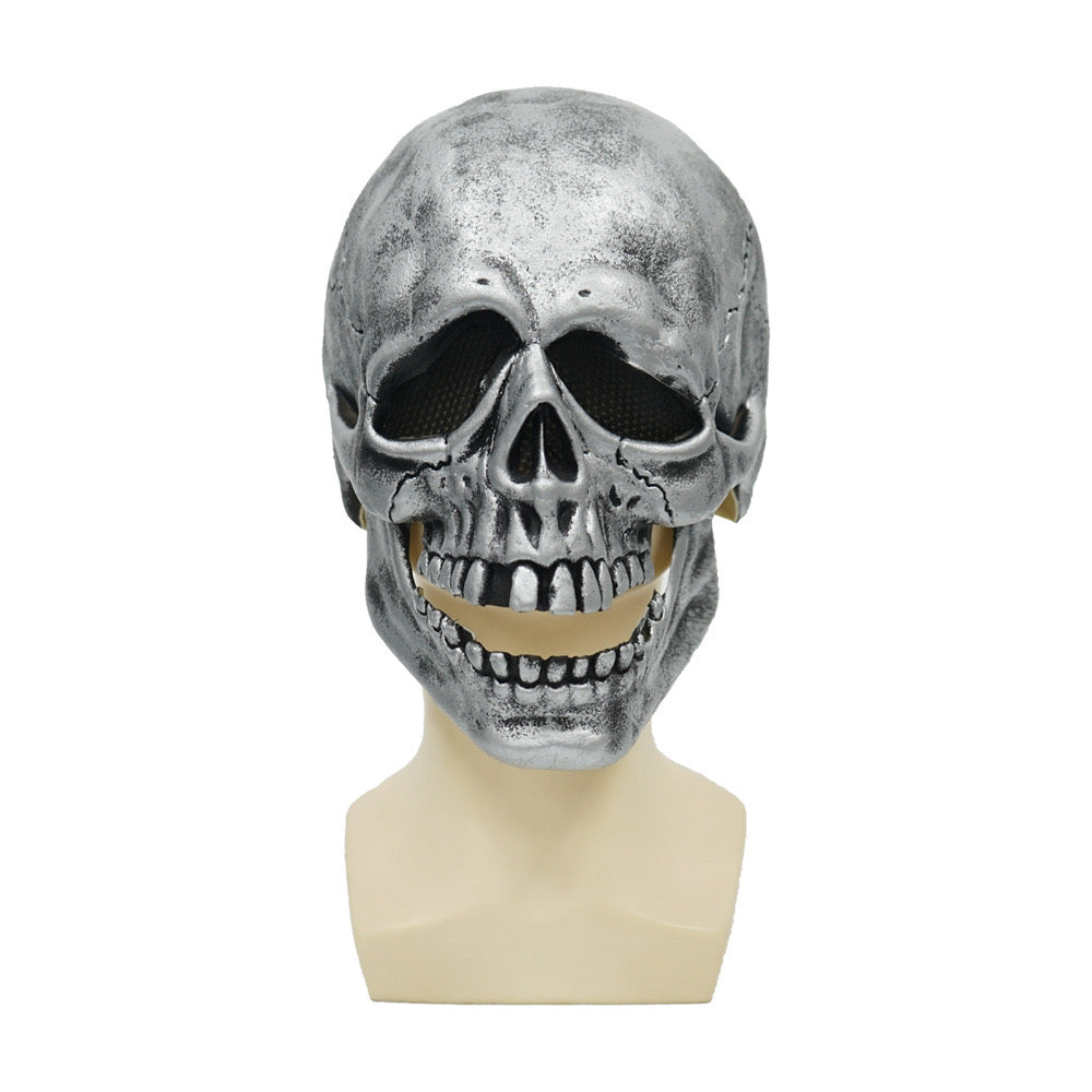 Full Head Skull Mask with Movable Jaw for Halloween