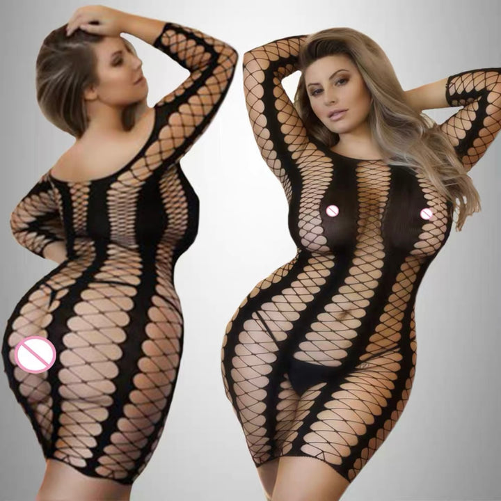 Plus Size Lace Bodycon Bodysuit