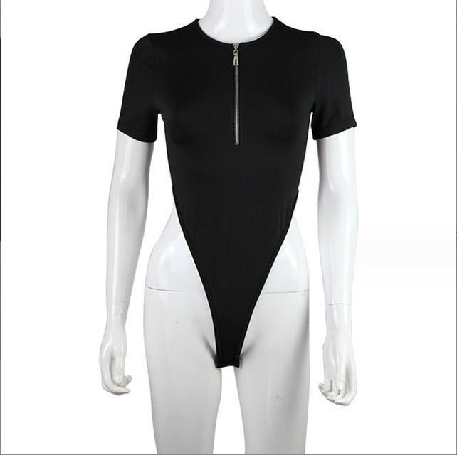 Long Sleeve Zipper Slim Fit Bodysuit