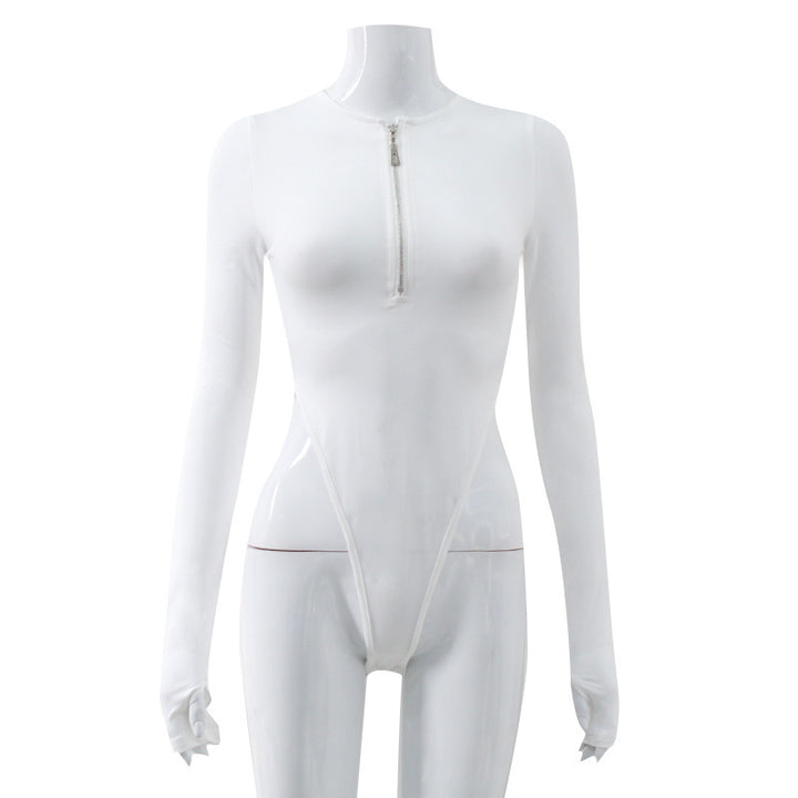 Long Sleeve Zipper Slim Fit Bodysuit