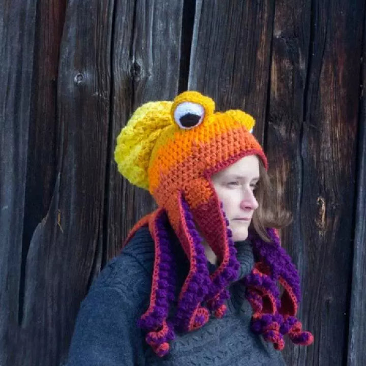 Knitted Octopus Woolen Hat