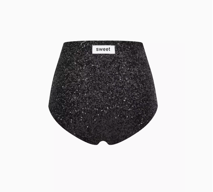 Pop Glitter Sequin High Waisted Stretch Semi-Wrap Shorts