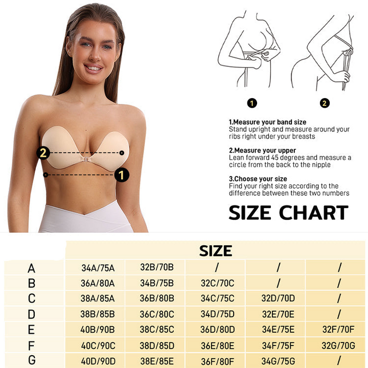 Adhesive Bra with Front Closure